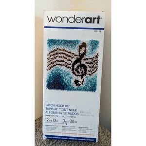 Wonderart Latch Hook‎ Kit Treble Clef Music Note Rug Beginner- Intermediate 12in